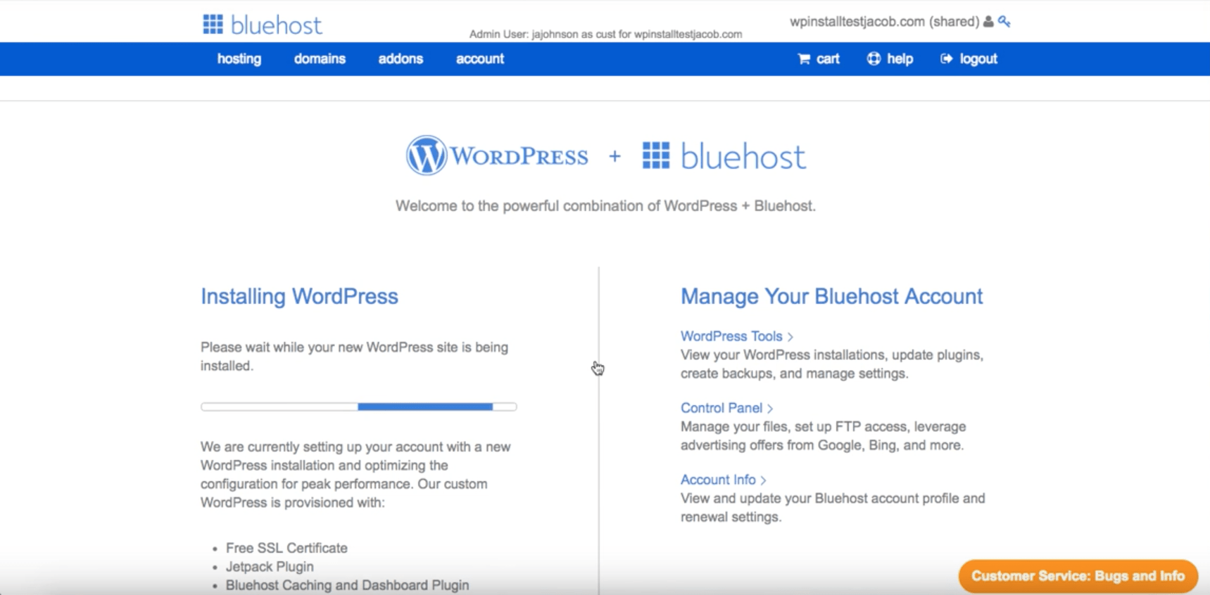 bluehost wordpress
