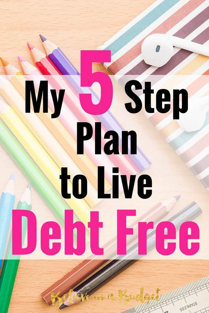 There are so many reasons to get out debt. I'm sharing how I plan to get out of debt in these five steps. 