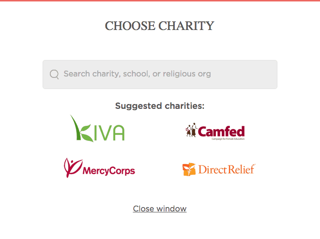 Choose charity