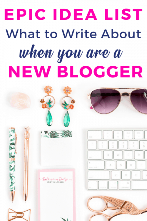 This is an epic list of blog ideas to write about as a new blogger. Learn how to pick a blogging niche and create a list of topics to blog about. This is perfect for new bloggers or bloggers that need more help! 