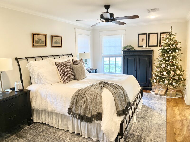This is the master bedroom inside Chip and Joanna Gaines' Carriage House from their Magnolia Vacation Property!
