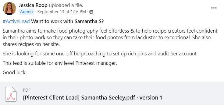 pinterest manager academy lead