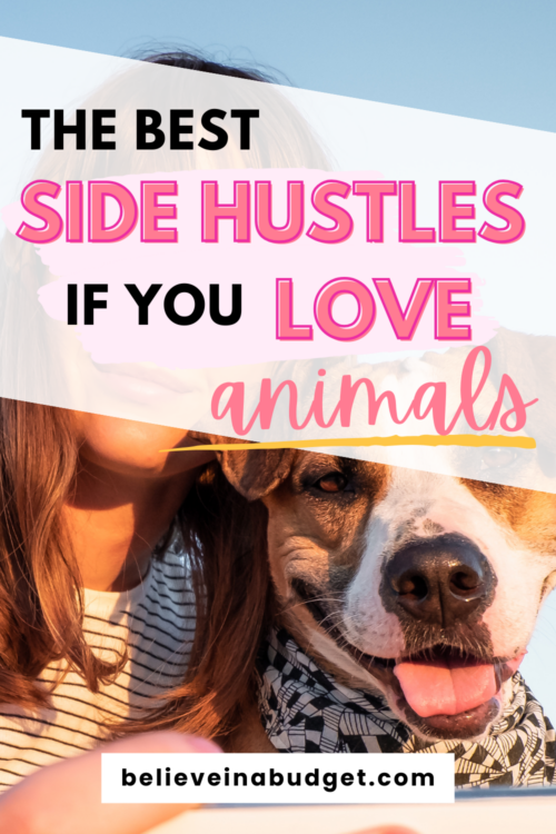 These are the best side hustles if you are an animal lover! We're sharing all the different side hustles you can do from home or on the go that are pet related. 